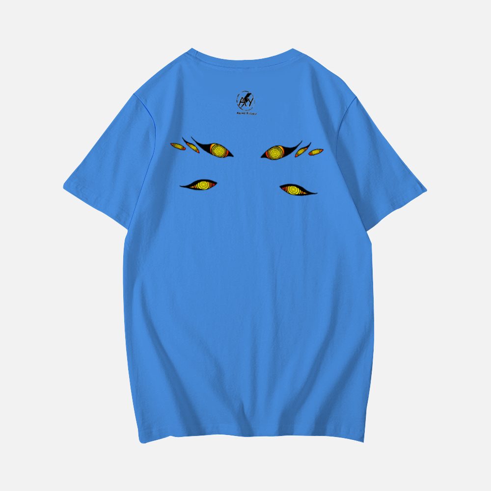 Kon fox tee(blue) Short-sleeve T-Shirts Short-sleeve T-Shirts Loose Round-neck Summer Blouses