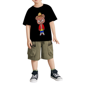 Weeb bear Luffy Kid's Short Sleeve