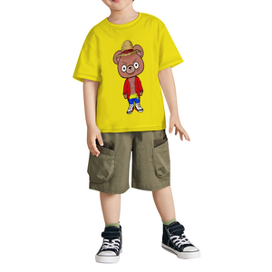 Weeb bear Luffy Kid's Short Sleeve
