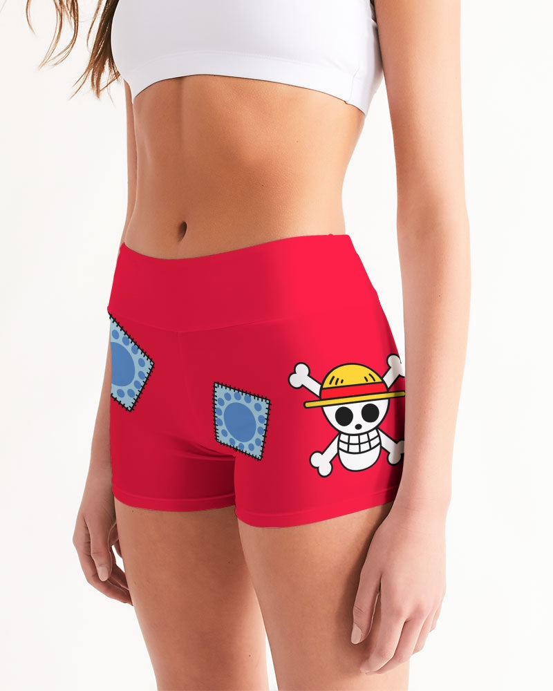 Wano pirate king yoga shorts (womens) Women's All-Over Print Mid-Rise Yoga Shorts